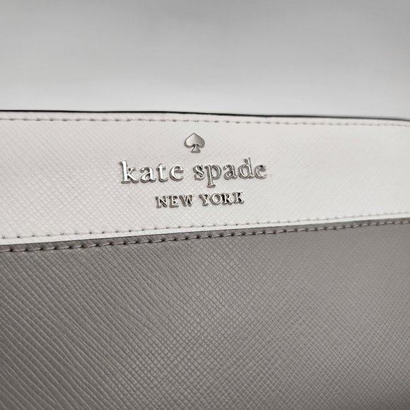 Kate Spade Slim Billfold Wallet - Saffiano Leather - Gray and White - NWT - Picture 3 of 6